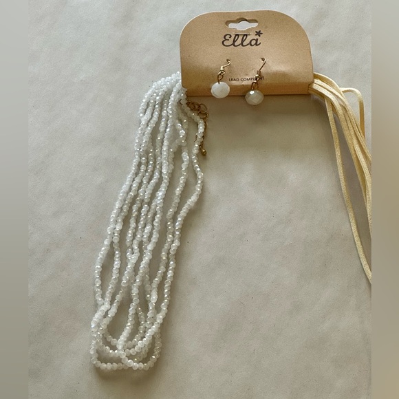 Beautiful Ella 3 Piece Pearl Style Earrings/ Necklace Set - Picture 1 of 4